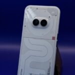 modern white smartphone with dual cameras